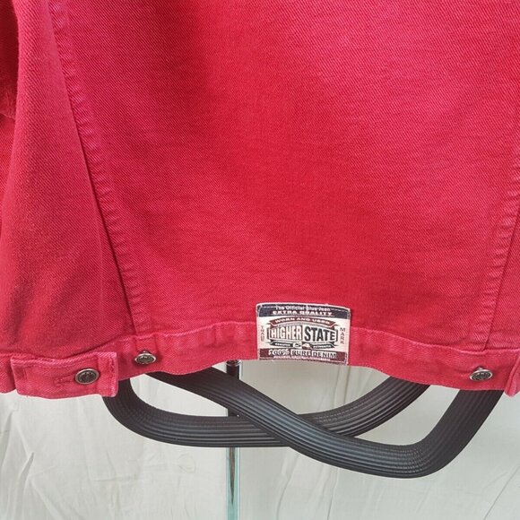 HIGH STATE Womens Vintage RED Denim Jacket Button Up LARGE MADE CANADA - Picture 2 of 10